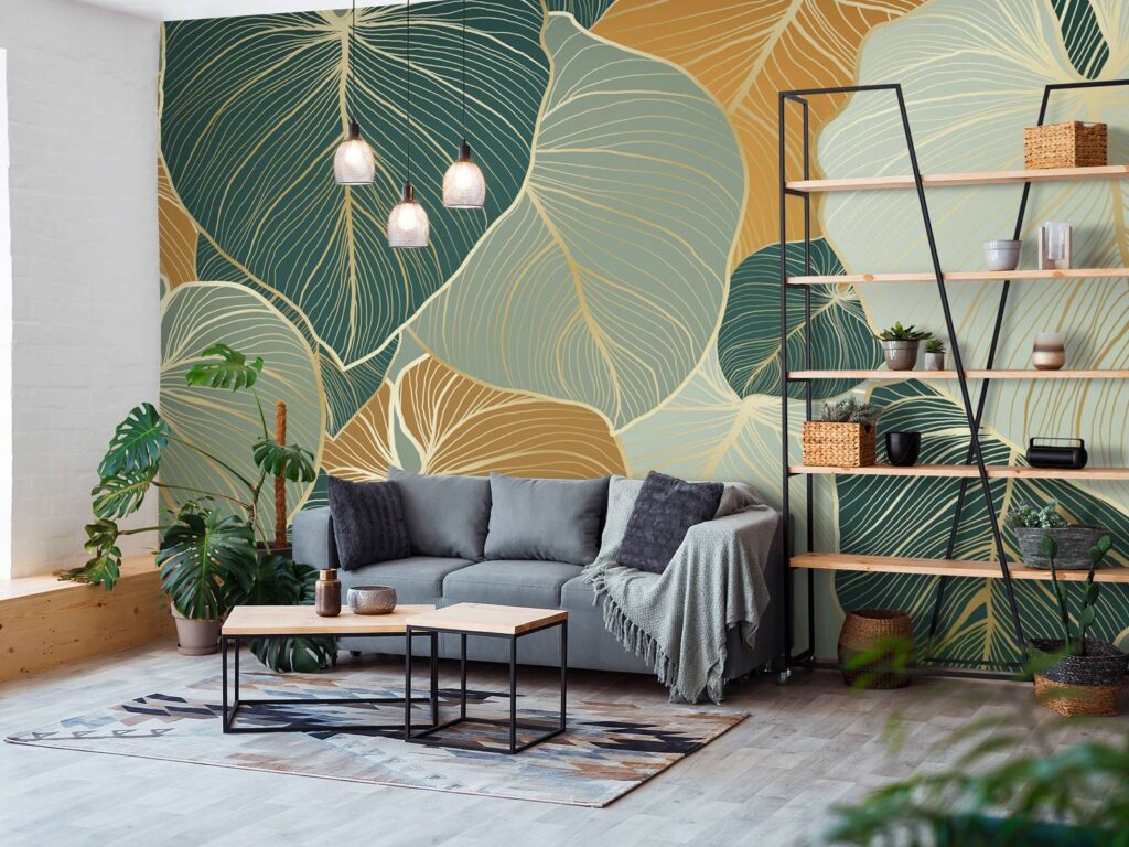 Papier peint Paon Forêt